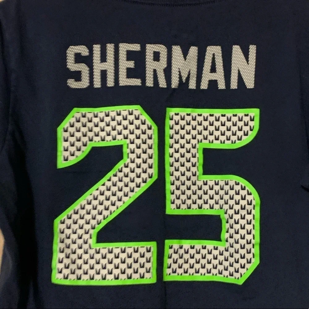 Nike Seattle Seahawks Super Bowl Sherman #25 Short Sleeve Tee Shirt